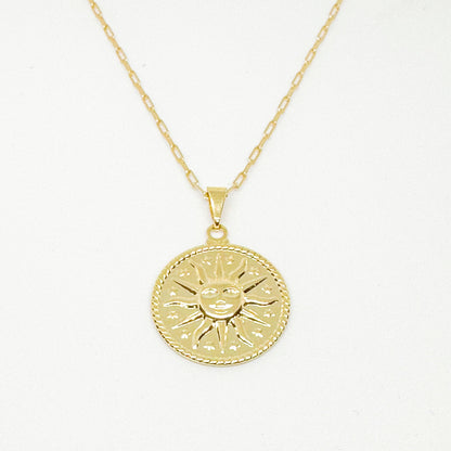 Elena Sun Medallion Pendant Necklace-Maryam Jewelry