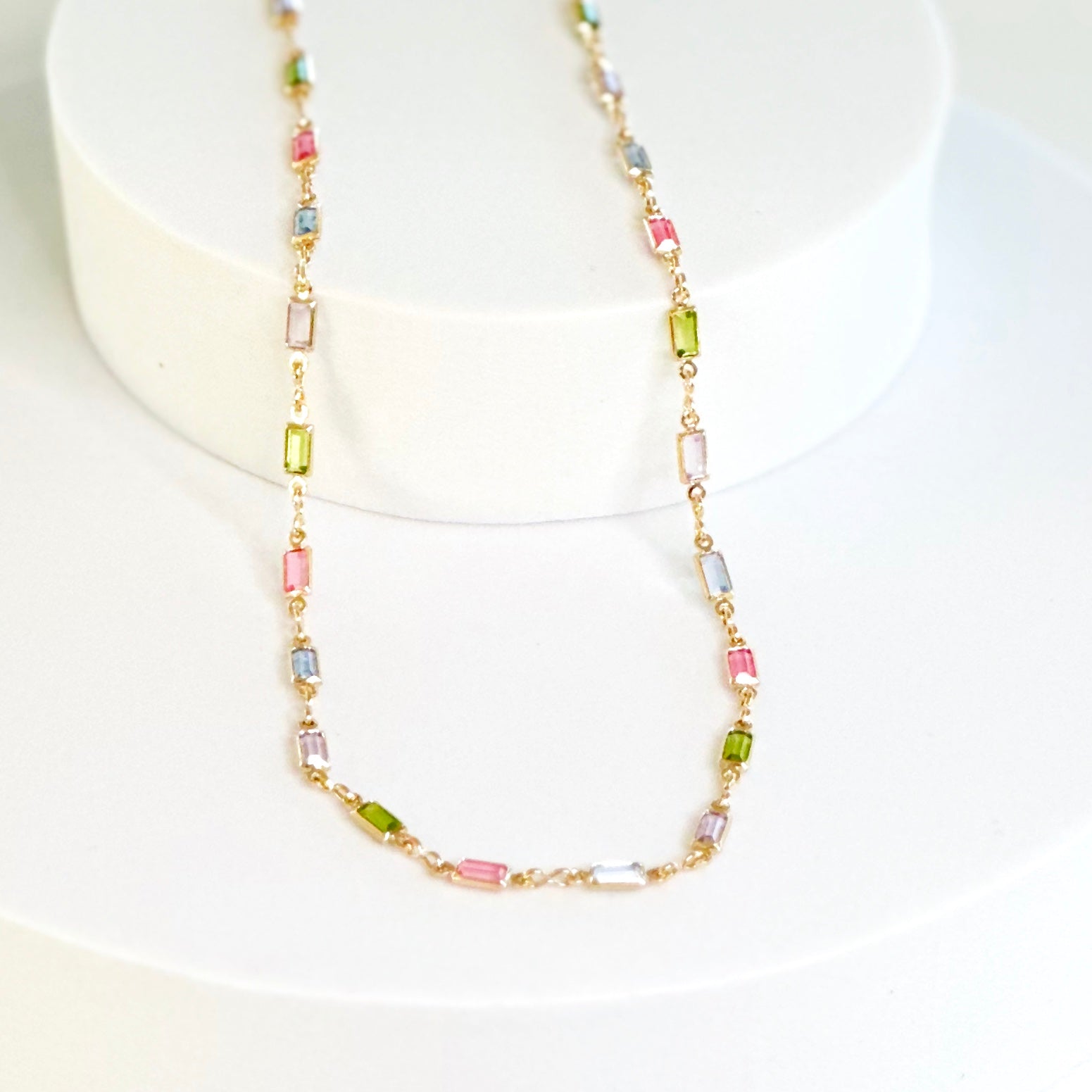 Isabella MultiColor CZ Stone Necklace-Maryam Jewelry