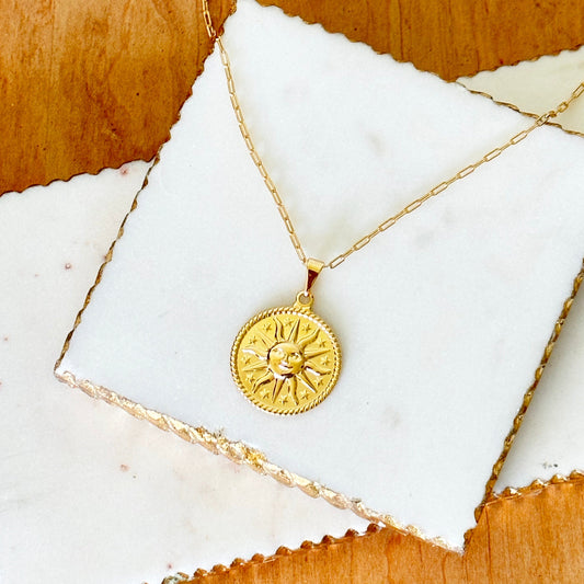 Elena Sun Medallion Pendant Necklace-Maryam Jewelry