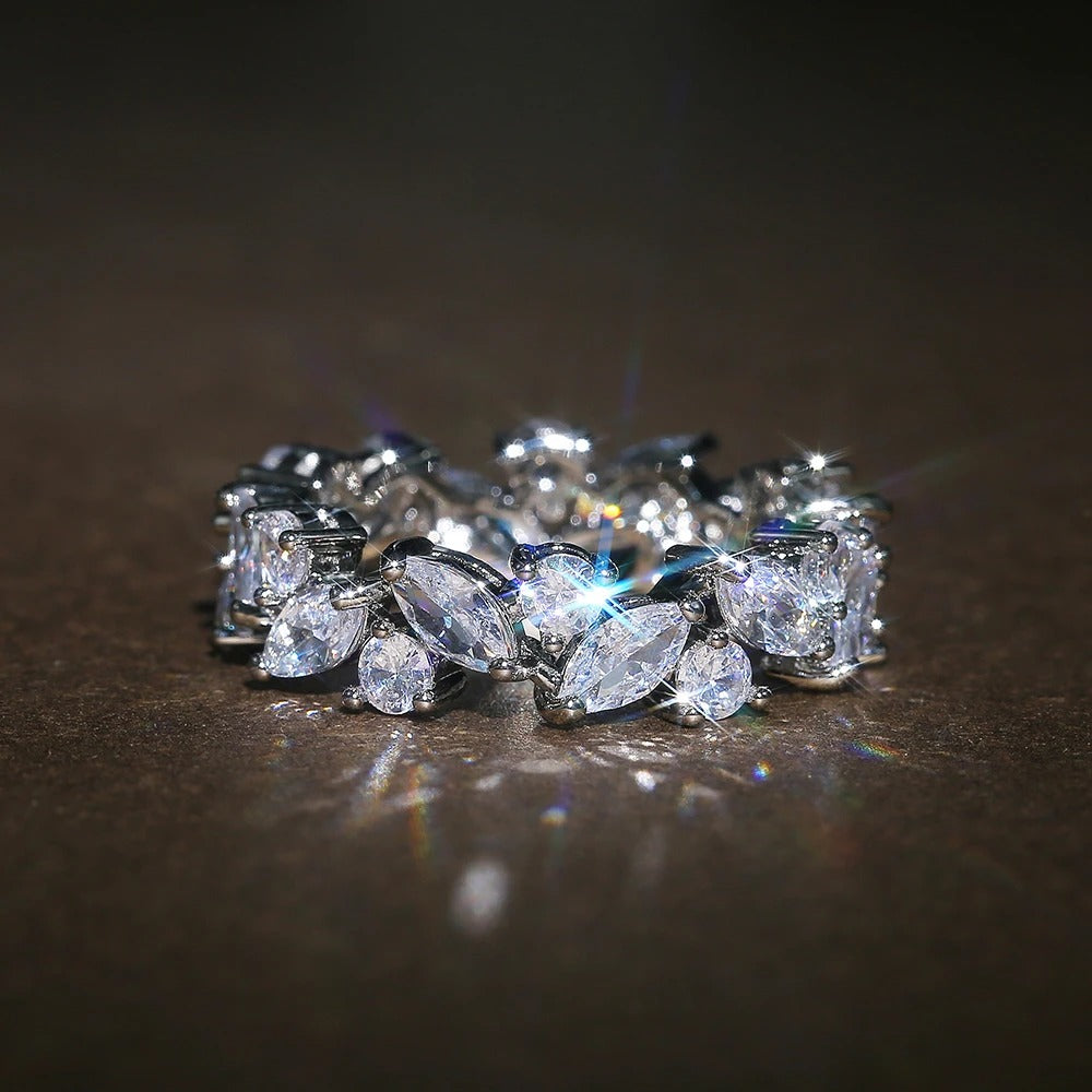 Vintage Marquise & Round Diamond Eternity Ring-Maryam Jewelry