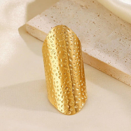 Stunning Gold Hammered Surface Adjustable Ring-Maryam Jewelry
