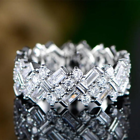 Sparkling Diamond Baguette Eternity Ring-Maryam Jewelry