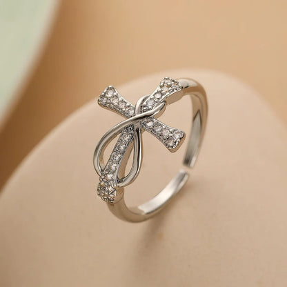 Silver Infinity Cross Resizable Ring-Maryam Jewelry