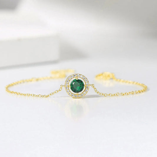 Vintage Gold Green Crystal & Pave Border Bracelet-Maryam Jewelry