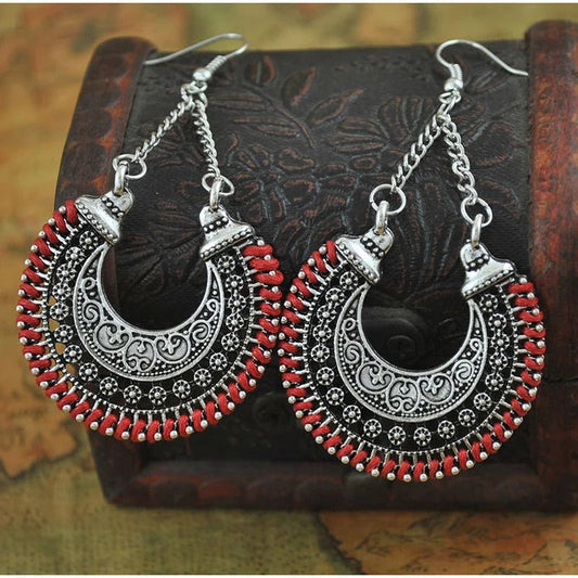 Vintage Chain Rope Wrap Earrings-Maryam Jewelry