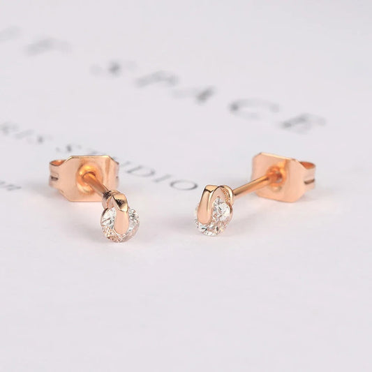 Classic Rose Gold Clear Oval-Cut Crystal Earrings-Maryam Jewelry