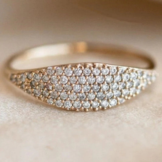 Vintage Gold Sparkling Dome Ring-Maryam Jewelry