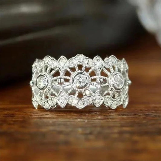 Vintage Silver Mandala Filigree Ring-Maryam Jewelry