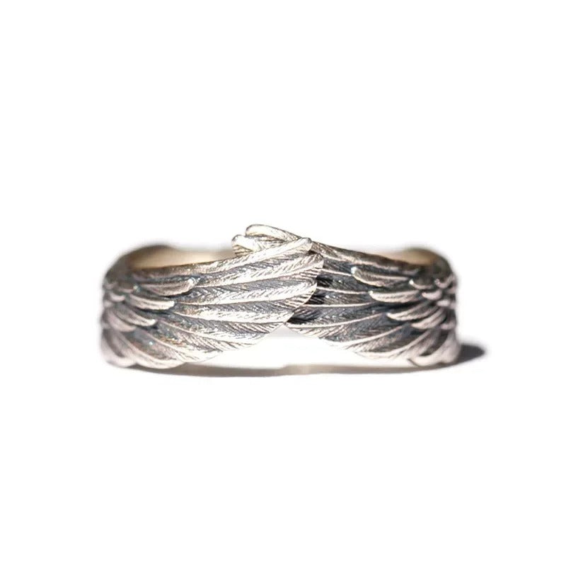 Winged Faith Silver Adjustable Ring-Maryam Jewelry