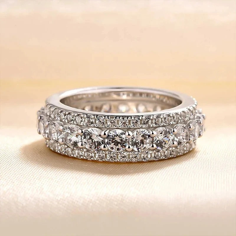 Vintage Silver Eternity Band Ring-Maryam Jewelry