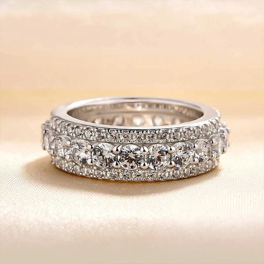 Vintage Silver Eternity Band Ring-Maryam Jewelry