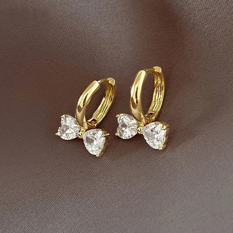 Vintage Gold Floral Bow Hoop Earrings-Maryam Jewelry