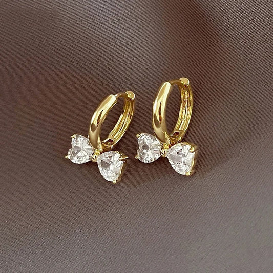 Vintage Gold Floral Bow Hoop Earrings-Maryam Jewelry