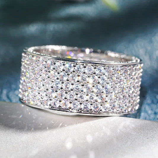Sparkling Silver Crystal Promise Ring-Maryam Jewelry