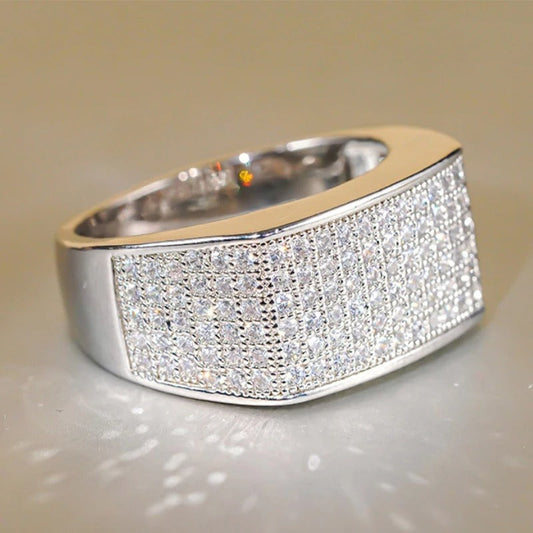 Sparkling Silver Diamond Clear Ring-Maryam Jewelry