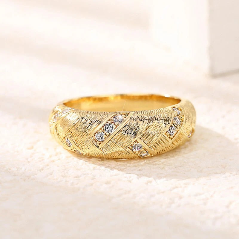 Vintage Braid Shaped Gold Ring-Maryam Jewelry