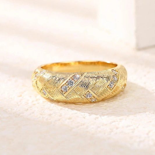Vintage Braid Shaped Gold Ring-Maryam Jewelry