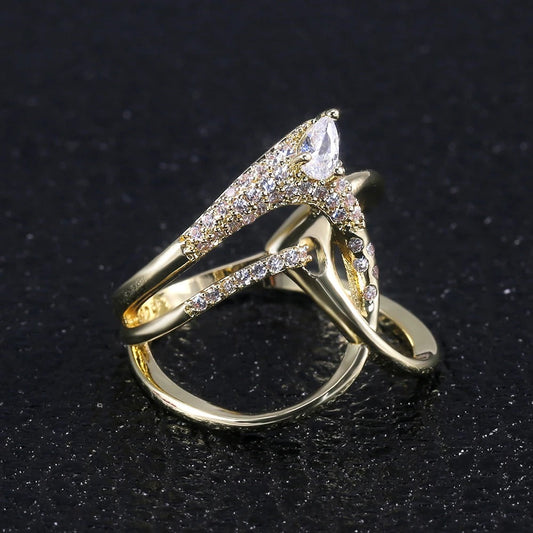 Vintage Gold Cross-Over Twist Ring-Maryam Jewelry