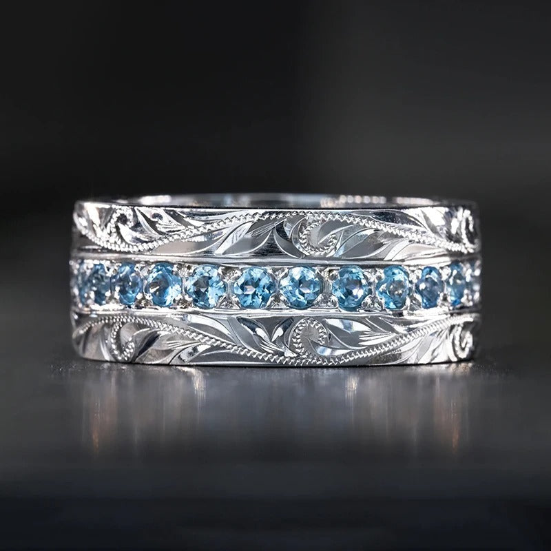 Vintage Silver Leaf Carved Ring-Maryam Jewelry