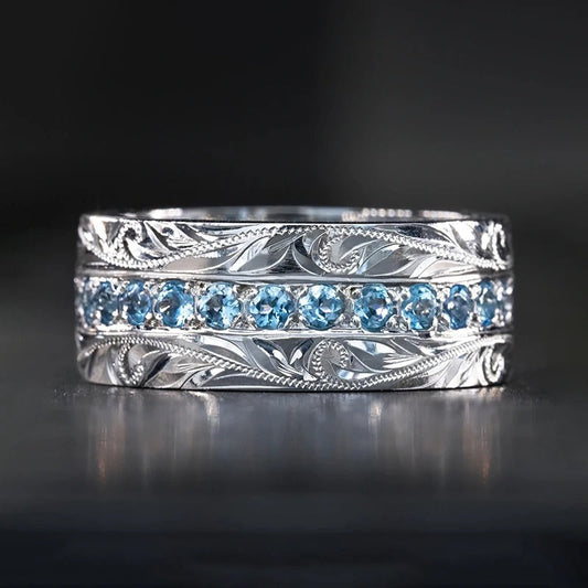 Vintage Silver Leaf Carved Ring-Maryam Jewelry