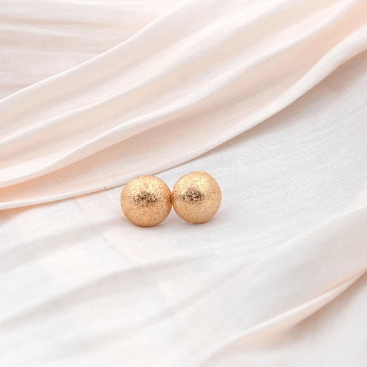 Gold Half-Round Vintage Earrings-Maryam Jewelry