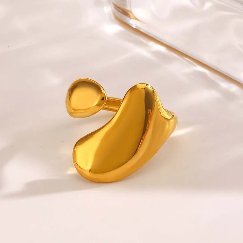 Gold Unique Abstract Shape Adjustable Ring-Maryam Jewelry