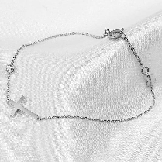 Silver Faith Heart Bracelet-Maryam Jewelry