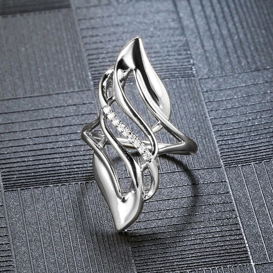 Vintage Silver Flowing Design Ring-Maryam Jewelry