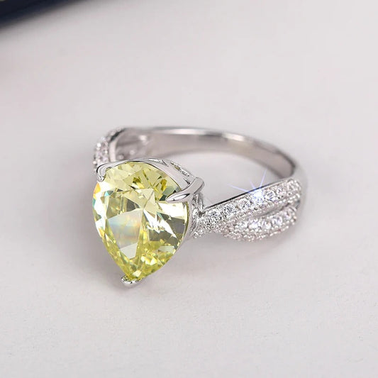 Vintage Yellow Pear-Shaped Diamond Ring-Maryam Jewelry