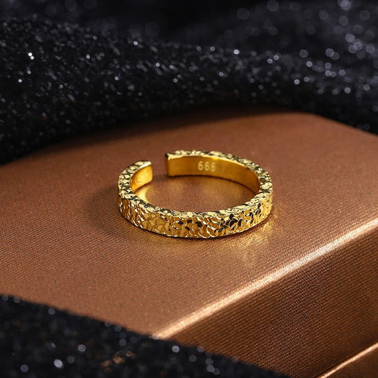 Vintage Gold Textured Adjustable Ring-Maryam Jewelry