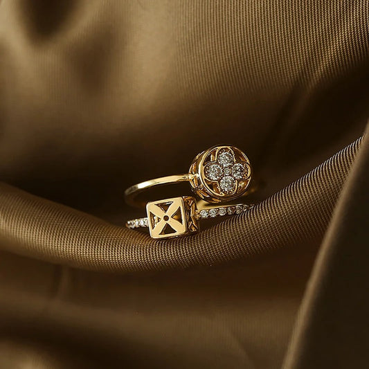 Vintage Gold Double Layer Adjustable Ring-Maryam Jewelry