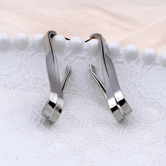 Vintage Silver Irregular Twist Dangle Earrings-Maryam Jewelry
