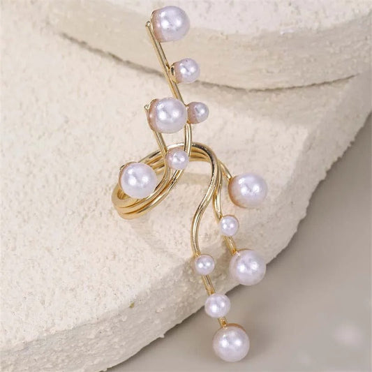 Vintage Gold & Pearl Cluster Open Ring-Maryam Jewelry