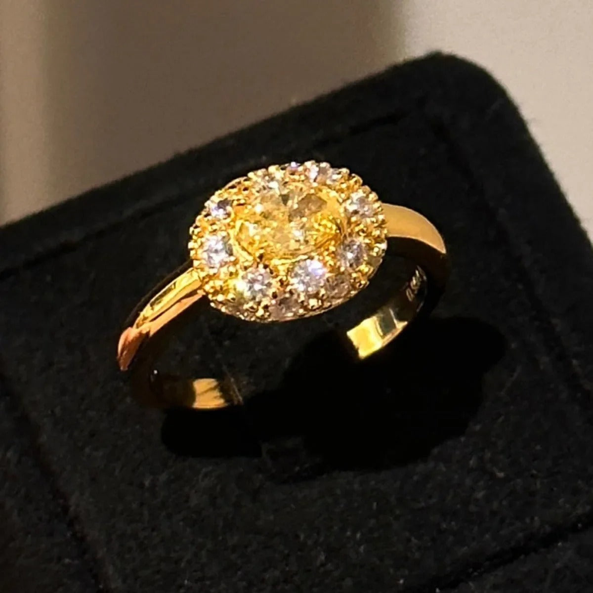 Classic Vintage Gold & Yellow Oval Gemstone Adjustable Ring-Maryam Jewelry