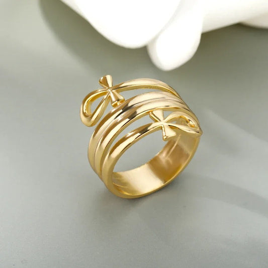 Gold Open Loop Faith Ring-Maryam Jewelry