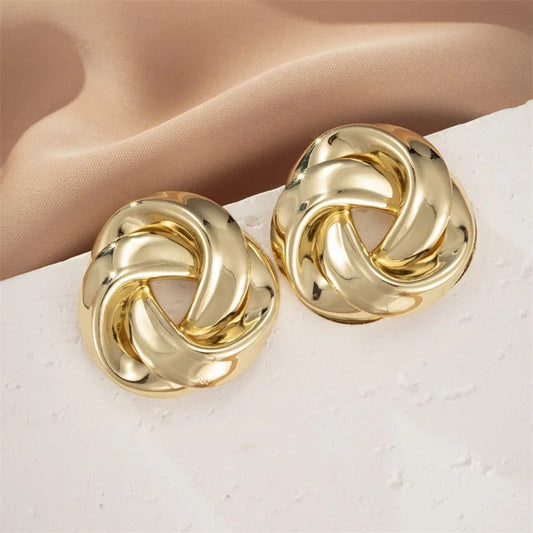Timeless Gold Twisted Knot Earrings-Maryam Jewelry