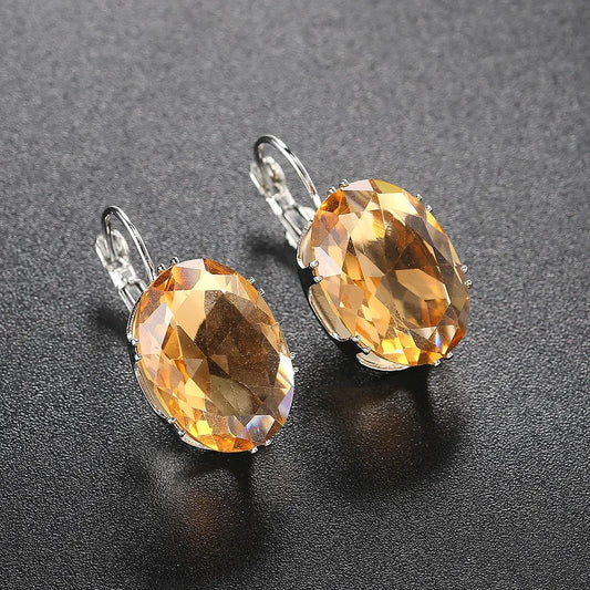 Vintage Gold Oval Earrings-Maryam Jewelry