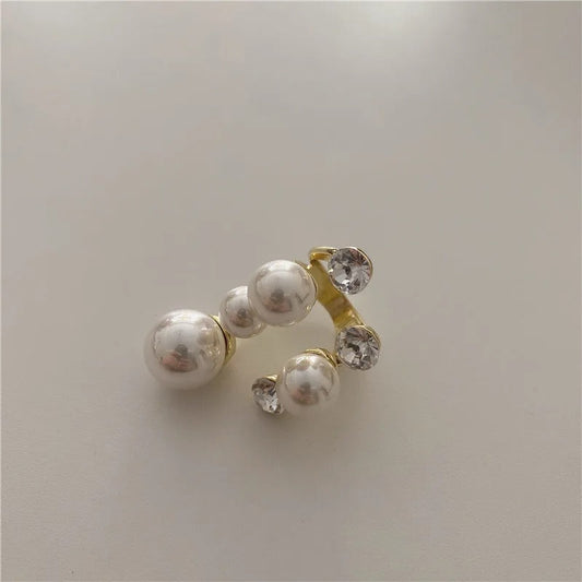 Vintage Gold Pearl & Rhinestone Ring-Maryam Jewelry