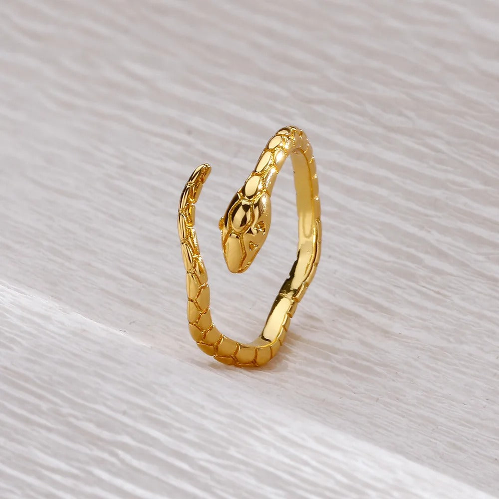 Vintage Gold Snake Wrap Adjustable Ring-Maryam Jewelry