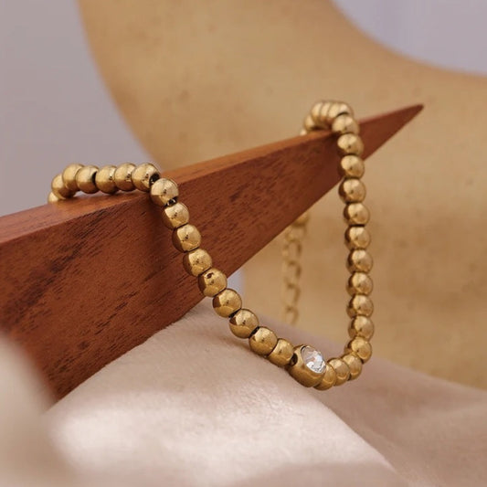 Vintage Gold Beaded Crystal Bracelet-Maryam Jewelry