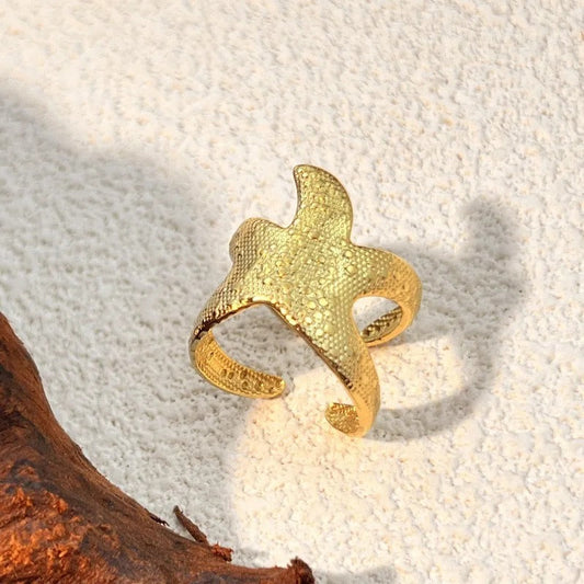Vintage Gold Starfish Adjustable Ring-Maryam Jewelry