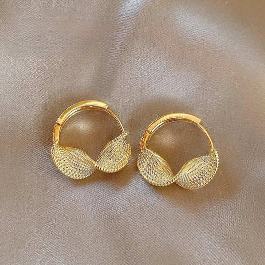 Vintage Gold & Twisted Circle Earrings-Maryam Jewelry