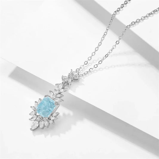 Vintage Silver Blue Gemstone Necklace-Maryam Jewelry