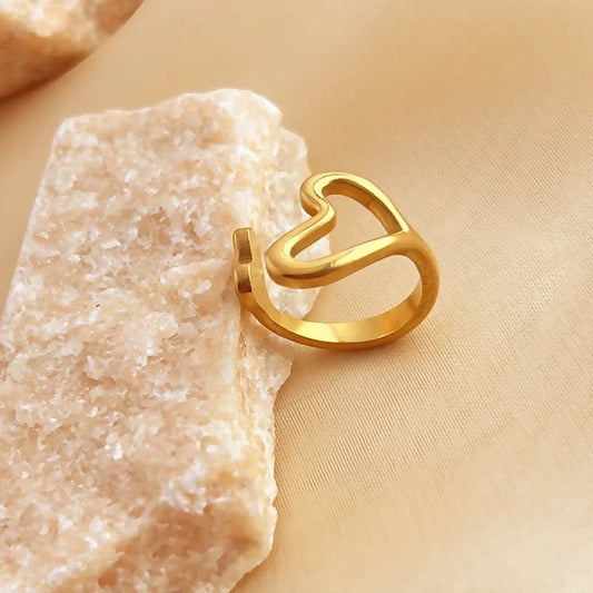 Vintage Love Symbol Gold Adjustable Ring-Maryam Jewelry