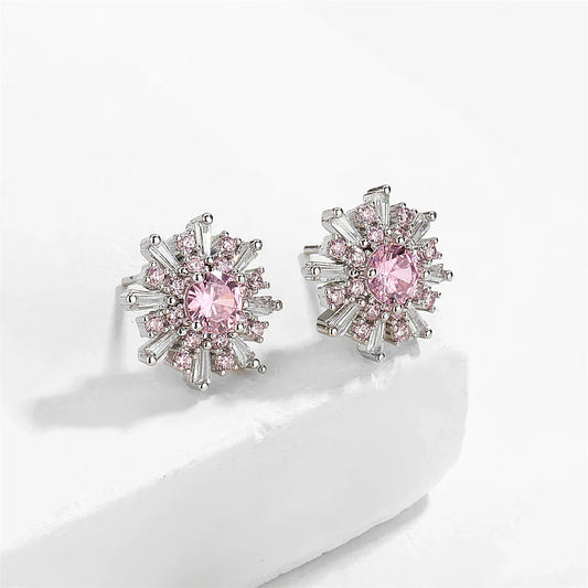 Vintage Pink Starburst Stud Earrings-Maryam Jewelry