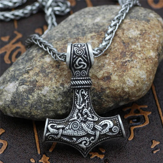 Silver Viking Thor���s Amulet Necklace-Maryam Jewelry