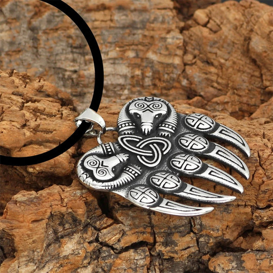 Silver Nordic Claw Amulet Necklace-Maryam Jewelry