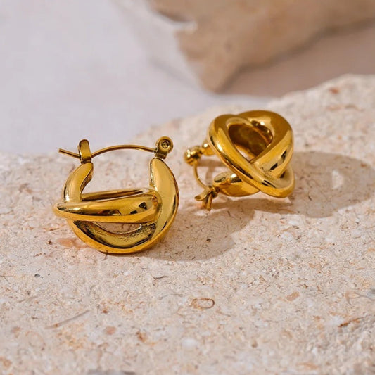 Vintage Gold Abstract Knot Earrings-Maryam Jewelry
