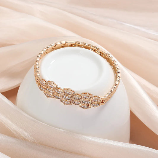 Vintage Rose Gold Crystal Bracelet-Maryam Jewelry