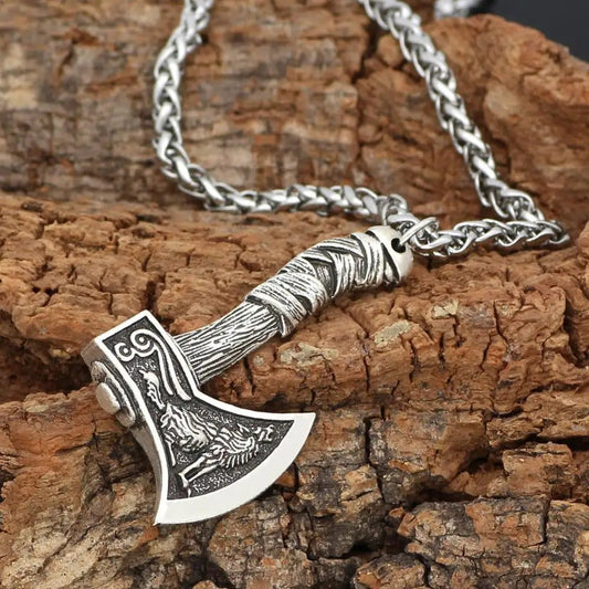 Vintage Viking Axe Pendant Necklace-Maryam Jewelry